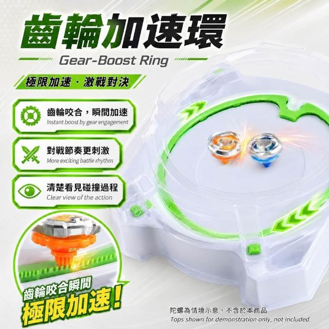 陀螺競技盤 陀螺盤 齒輪加速環｜極限加速 戰鬥盤 加大對戰盤 附透明防飛護蓋 陀螺盆 兒童競技